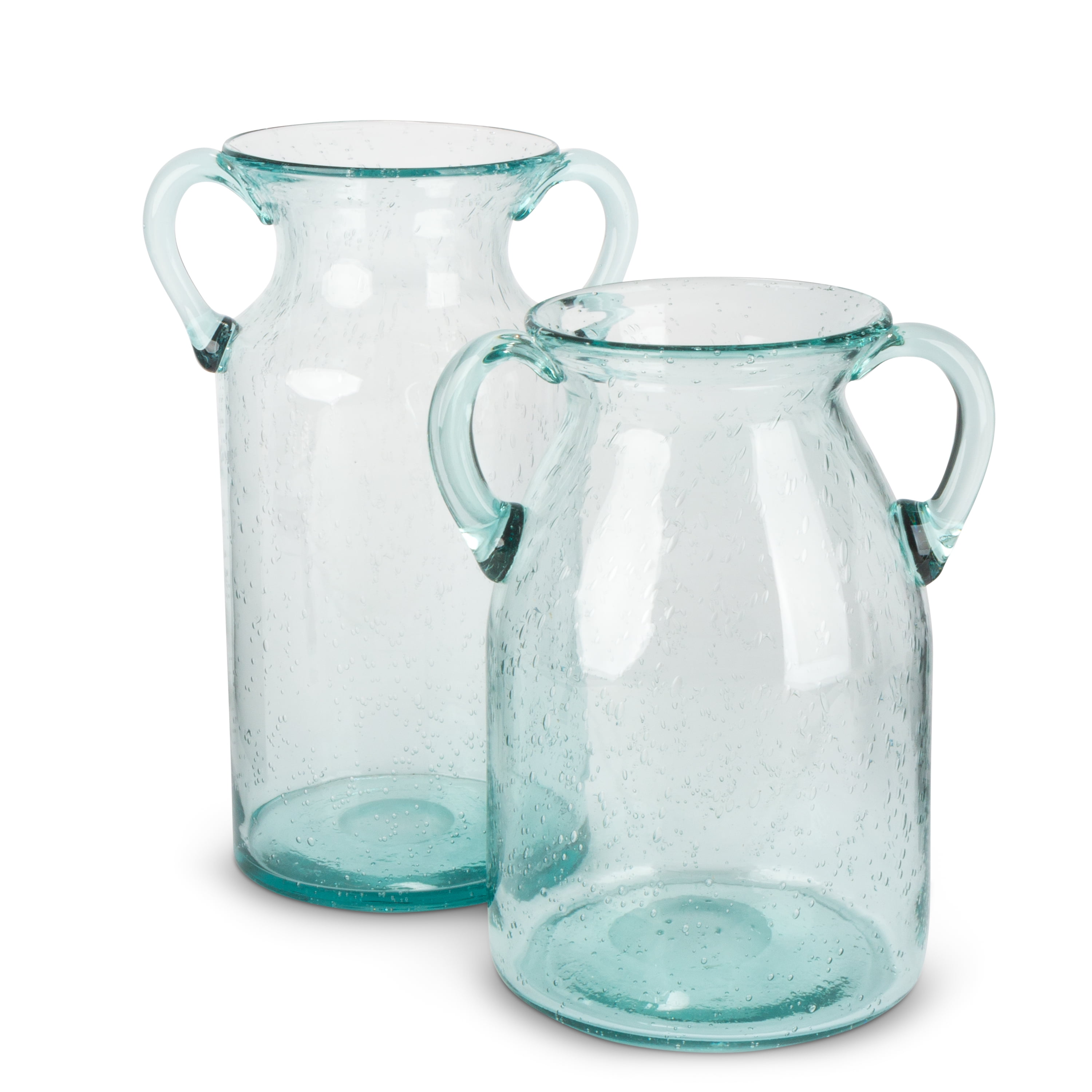 Gerson Set Of 2 Sea Glass Milk Jug Vases, Blue - Walmart.com - Walmart.com