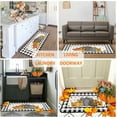 thumbnail image 5 of Buffalo Plaid Pumpkin Fall Kitchen Rugs Set of 2,Thanksgiving Autumn Pumpkin Front Door Mat Floor Rug for Fall Home Holiday Party Decor 17"x47"+17"x30", 5 of 6