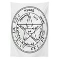 thumbnail image 3 of Ambesonne White Tablecloth Rectangular Table Cover, Occult Art, 52"x70", Black White, 3 of 4