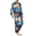 thumbnail image 2 of Balery Ocean View Bedroom Pijama para Hombre de Dos Piezas con Manga Larga, Conjunto de Dormir y Descanso Suave con Bolsillos-Large, 2 of 7