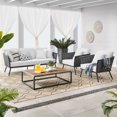 thumbnail image 2 of Modway Stance 4 Piece Outdoor Patio Aluminum Sectional Sofa Set, 2 of 4