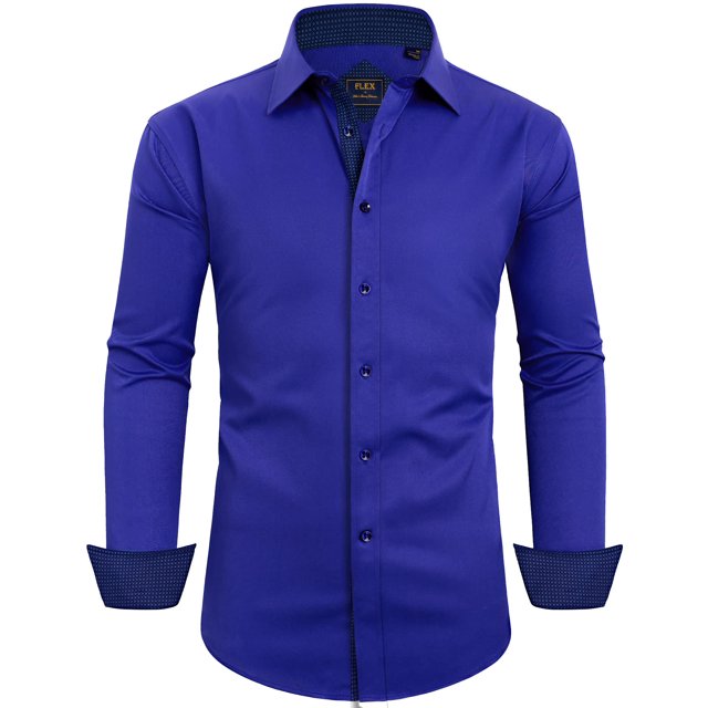 Camisa de vestir Alimens & Gentle de manga larga sin arrugas para hombre