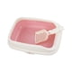 thumbnail image 5 of Caja de arena para gatos con tapa abierta, bandeja para arena para mascotas, lavabo para arena para gatos, inodoro profundo, orinal rosa L, 5 of 9