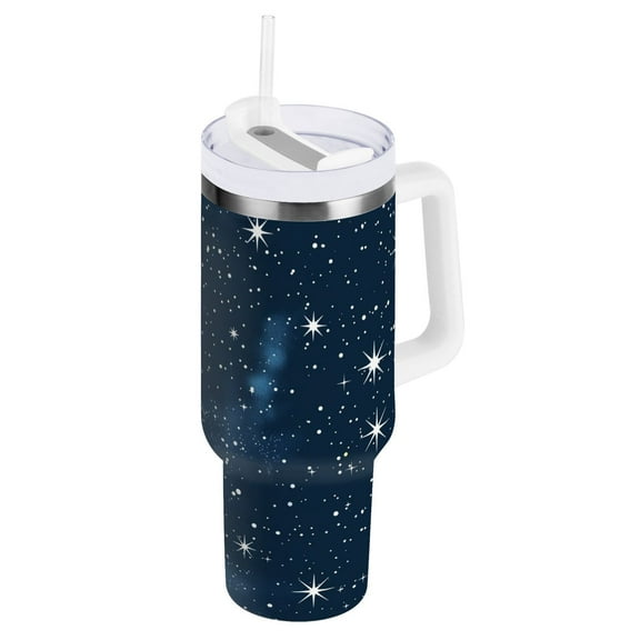JSTEL Star Starry Sky 40 oz Tumbler Stainless Steel Water Bottle Vacuum Insulated Cup with Straw Lid & Handle For Travel Car Cup Holder