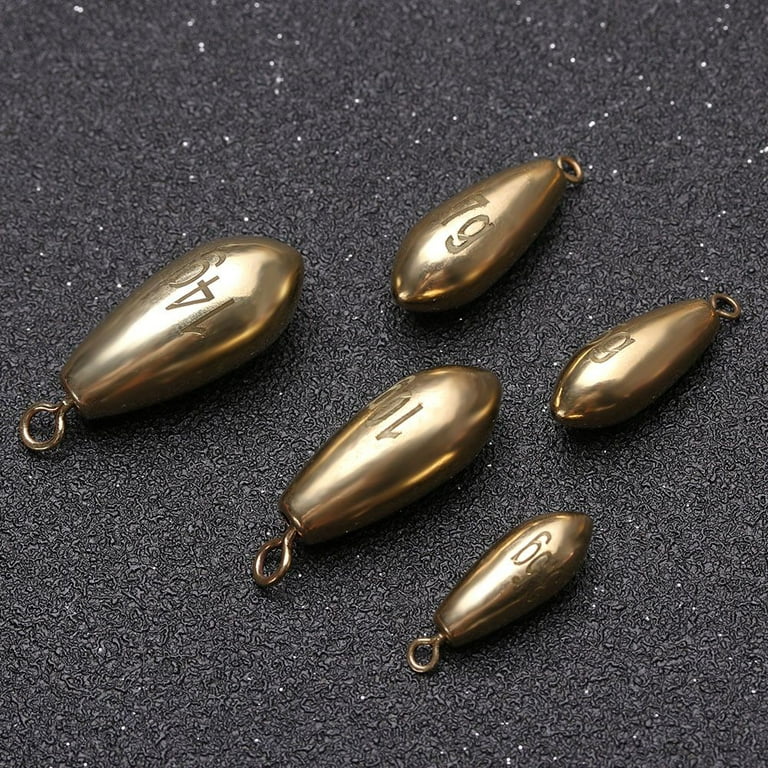 5pcs Split Additional Weight Weights Line Sinkers Brass Fishing
