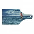 thumbnail image 1 of Ride the Wave Cutting Board, Windsurfer in the Sea Exotic Adventure Happy Summer Beach Challenge Picture, Tempered Glass Cutting and Serving Board, Wine Bottle Shape, Night Blue, by Ambesonne, 1 of 1
