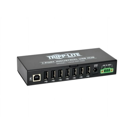 UPC: 0037332181428 | Tripp Lite U223-007-IND 7 Port Rugged Industrial USB 2.0 Hi Speed Hub w 15KV ESD Immunity and metal case Mountable