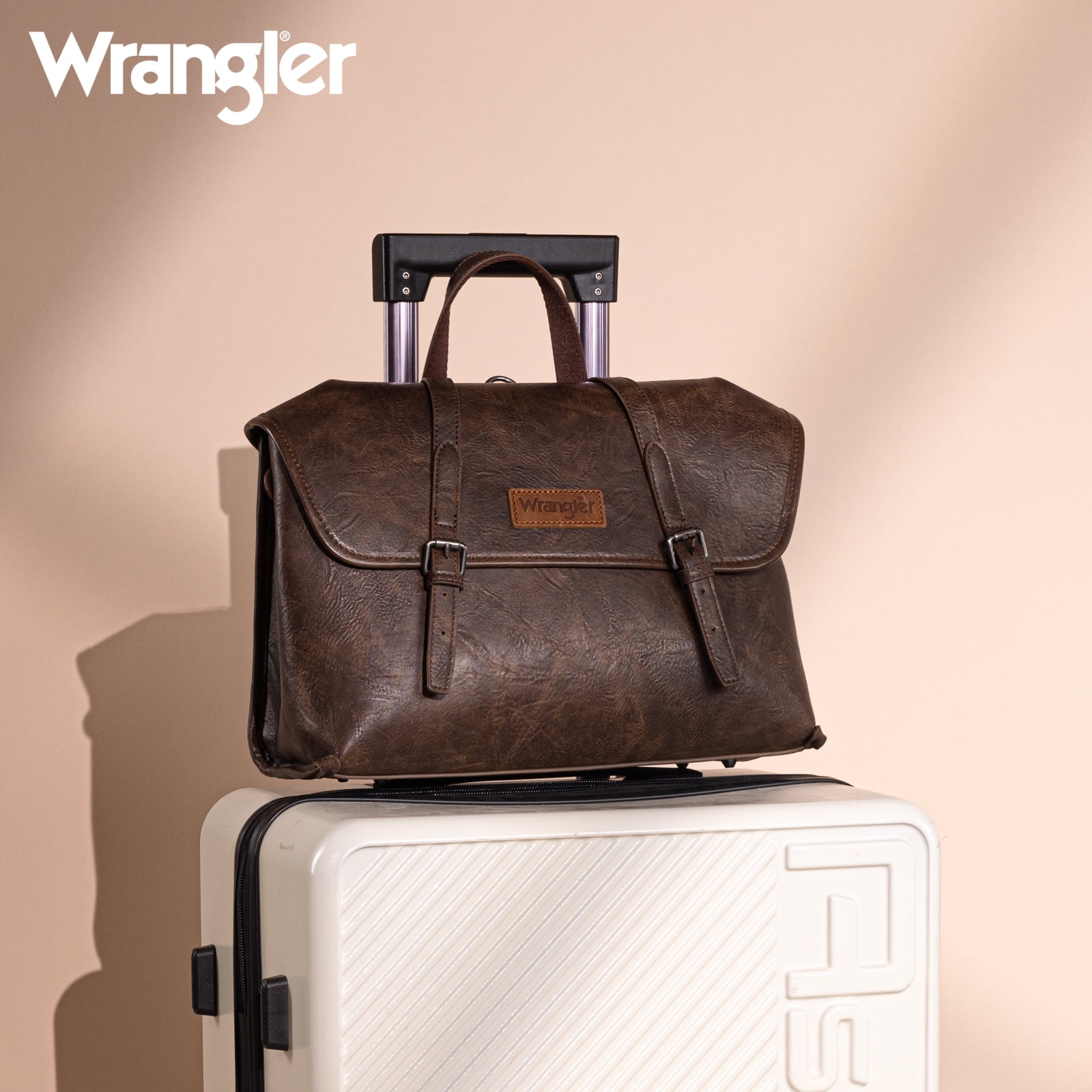 Wrangler Backpack Purse for Women Vegan Leather Fashion Anti Theft Convertible Backpack with Adjustable Strap, Coffee