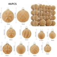 thumbnail image 3 of Velvet Valentines Day Gift Ornaments 46Pcs Flocked Tree Decorations Hanging Ornaments Assorted Light Yellow Holiday Balls Xmas Home Decor Set for Valentines Tree Valentines Day Gift Ornaments Valenti, 3 of 4