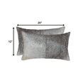 thumbnail image 5 of 12" X 20" X 5" Salt And Pepper Gray And White 2 Pack Cowhide Pillow, 5 of 5