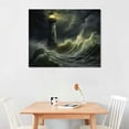 thumbnail image 3 of COMIO Guiding Light, Lighthouse in Storm, Classic Prints Print on Canvas Wall Art, Beautiful Vintage Art for Living Room Decor, Canvas, Canvas Wall Art, 3 of 5