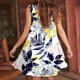 thumbnail image 4 of Viikei Sundresses for Women Casual Summer,Women Casual Loose Summer Print Pleated Sleeveeless V-Neck Dress with Pocket Navy S, 4 of 7