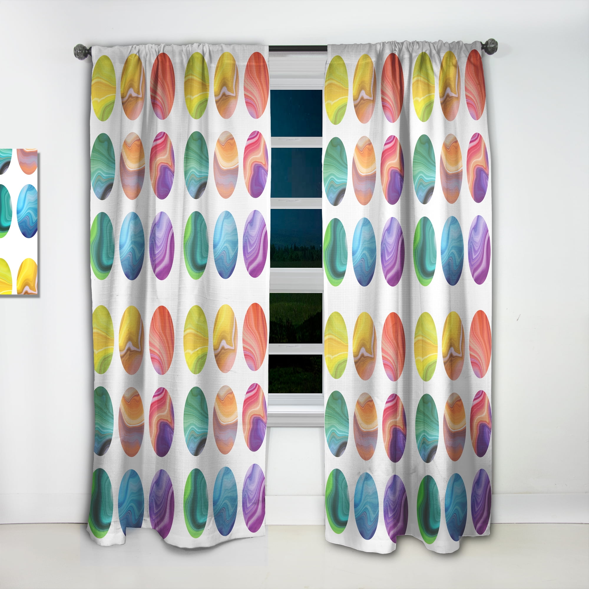 Designart 'Colorful Circular Dance I' Modern Curtain Panel