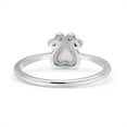 thumbnail image 4 of Heart Fashion Petite Dainty Ring Lab Created White Opal 925 Sterling Silver Size 4, 4 of 5