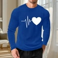 thumbnail image 2 of UVEASISHA Valentines Day Waffle Knit Shirts for Men Long Sleeve Heart Graphic Tees Big and Tall Casual Regular Fit T-Shirts Holiday Gifts Navy XXL, 2 of 9