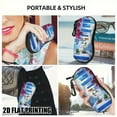 thumbnail image 4 of Greek Island Inspired Eyeglass Case - Zippered Glasses Holder with Blue & White Alley Painting (Blue Doors, Floral Balconies), Lightweight Travel-Friendly Protective Case for Men & Women, 4 of 10