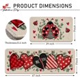 thumbnail image 3 of Valentine''s Day Ladybug Kitchen Rugs Set of 2, Red Black Love Heart Eucalyptus Leaves Plaid Stripes Kitchen Mats Decor, Anniversary Wedding Floor Door Mat Home Decorations -17x30 and 17x47 Inch, 3 of 6
