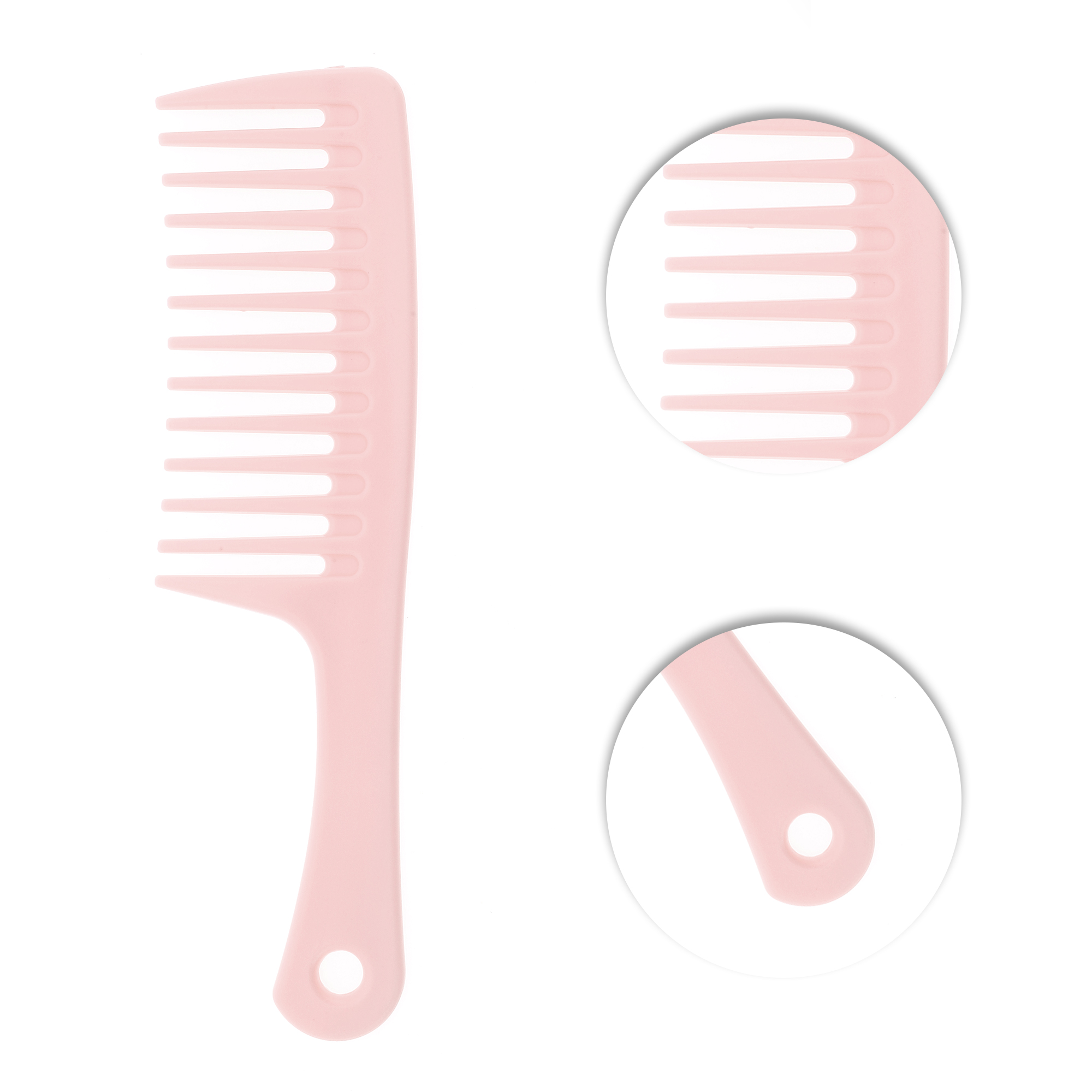 Unique Bargains 1 Pc Comfortable Wide Tooth Comb for Curly Thin Hair Light Pink