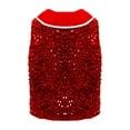 thumbnail image 3 of Doomiva Boys Girls Latin Jazz Modern Dance Vest Sleeveless Sparkly Sequins Waistcoat and Tuxedo Bowtie Red 10, 3 of 4