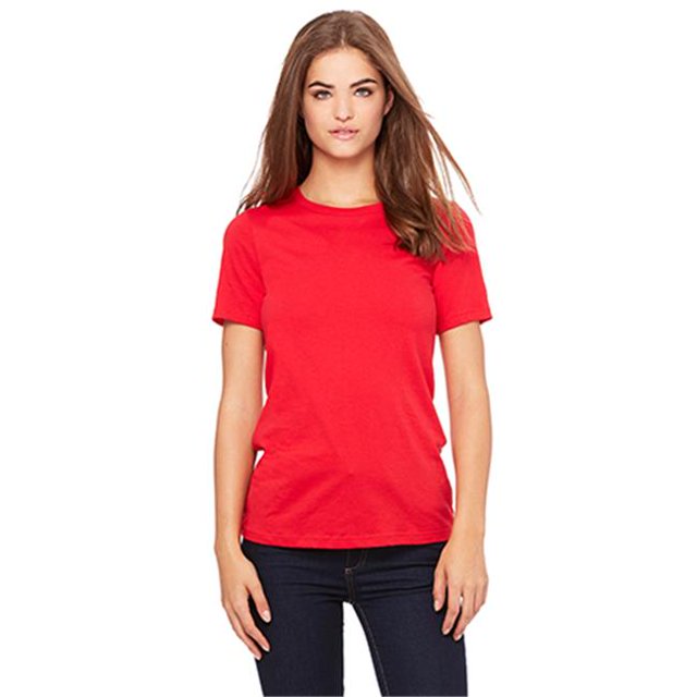 6400 Womens Relaxed Jersey Short Sleeve Tee - Red, Extra Large
