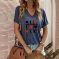 thumbnail image 5 of Camisas de Manga Corta para las Mujeres Casual Impreso V-Cuello Blusas, Camiseta Top para la Primavera Verano Uso Diario, 5 of 5