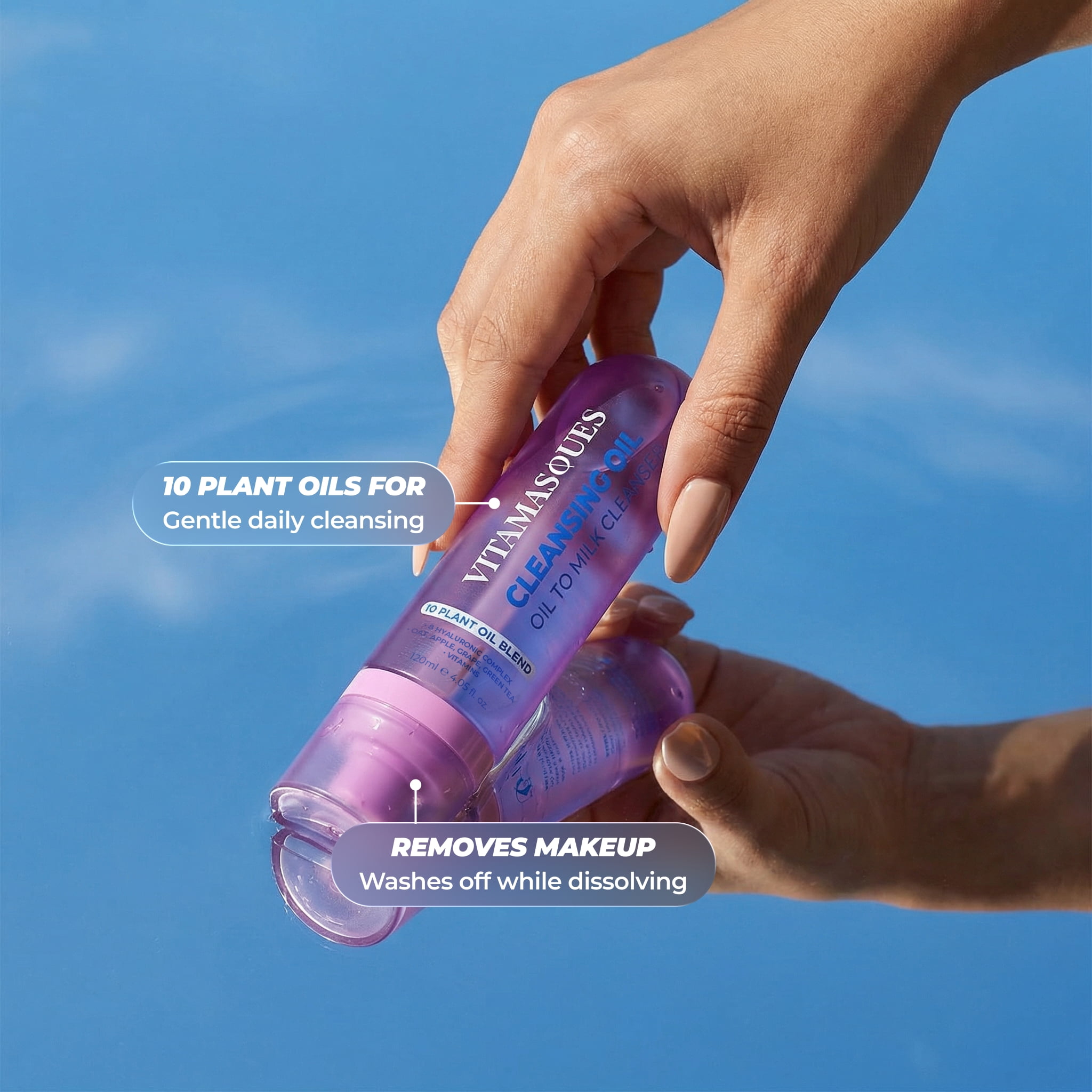 Huile nettoyante – Huile en Lait nettoyant Nettoyage en douceur, hydratation luxueuse - 120 ml