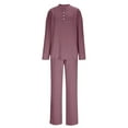thumbnail image 5 of Dazajoo Womens 2 Piece Lounge Sets Fall Outfits Henley Neck Sweater Matching Drawstring Pants Sweat Suits Comfy Pajamas with Pockets Pink,M, 5 of 10