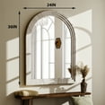 thumbnail image 5 of BEAUTYPEAK 36"x 24" Arched Bathroom Mirror Wall Mirror Wooden Frame,White, 5 of 9