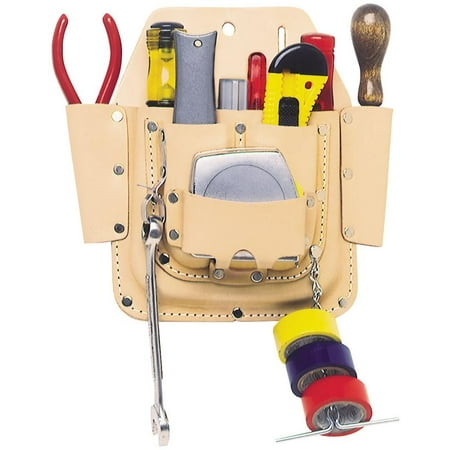 - Custom Leathercraft W438 Electricians Tool Pouch, 12 in W X 20 in H, Leather, Tan