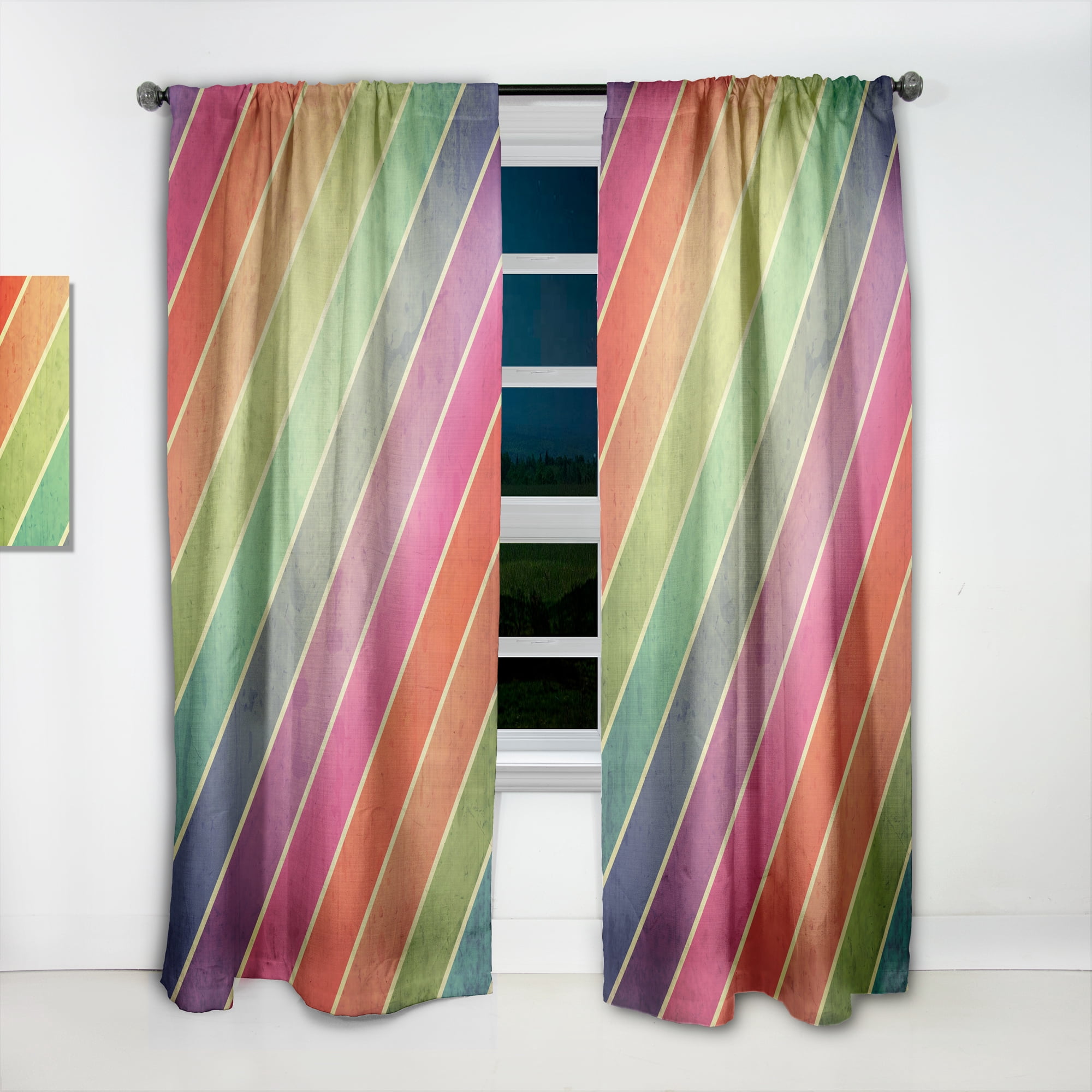 Designart 'Retro Geometrical Design IV' Mid-Century Modern Curtain Panel