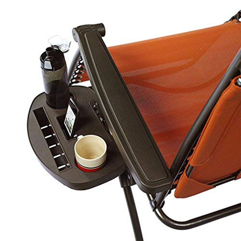 Bliss Hammocks 26" Wide Zero Gravity Chair w/ Canopy, Pillow, & Drink Tray , Outdoor, Lawn, Deck, Patio , Foladable, Adjustable Lounge Chair, Weather & Rust Resistant , 300 Lbs Capacity-Terracotta - image 2 of 6