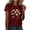 Wine, variant on Sexlip Womens Short Sleeve Blouse Multiple Daisies Print Crew Neck Loose Sleeve Soft Fabric Relaxed Silhouette for Daily Leisure White XL