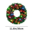 thumbnail image 3 of EWASWON Christmas 12 Inch Artificial Green Christmas Wreath with LED Lights - Front Door Holiday Decoration, 3 of 6