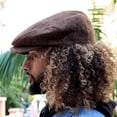 thumbnail image 5 of Bird Rock Herringbone Wool Blend Ivy Cap - XXL - Mocha, 5 of 5