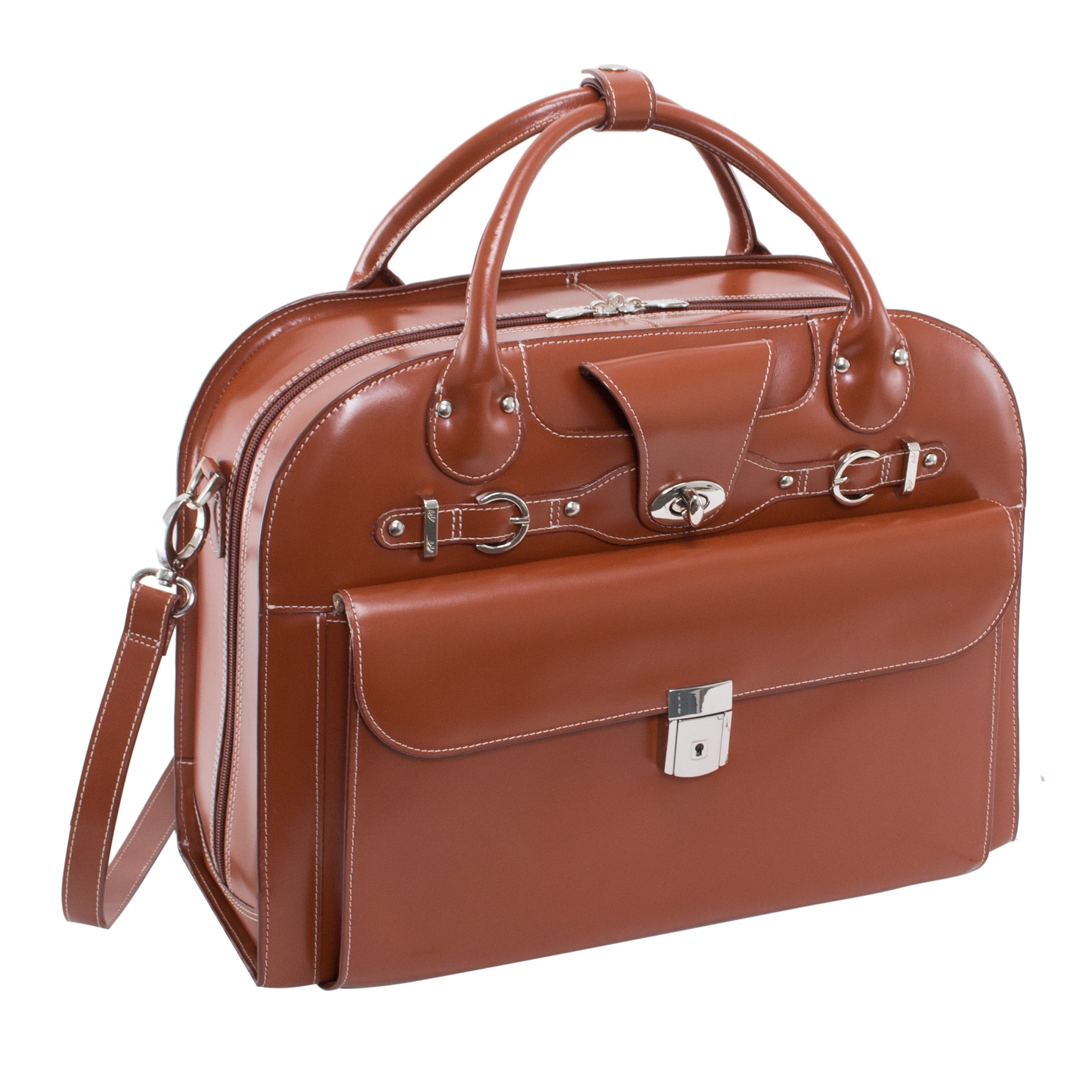 ROSEVILLE | 15” Leather Detachable-Wheeled Laptop Case