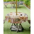 thumbnail image 4 of Orange Fall Outdoor Tablecloth with Umbrella Hole & Zipper, Thanksgiving Pumpkins Sunflowers Rustic Round Tablecloth 60 Inch, Patio Table Cover Waterproof Table Cloth for Picnic/Party, 4 of 6