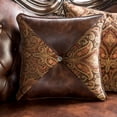 thumbnail image 6 of Furniture of America Coppen 2-Piece Faux Leather Tufted Sofa Set in Light Brown, 6 of 14
