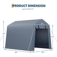 thumbnail image 5 of Ladcaser Outdoor 6'x8' Portable Storage Shelter, Heavy Duty Carport with Roll-up Ventilated Zipper Door and Windows, Gray, 5 of 8