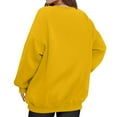 thumbnail image 4 of Lumtrix Womens Oversized Sweatshirts Crewneck Fleece Pullover Hoodies Trendy Cute Long Sleeve Drop Shoulder Sweater Tops Yellow 3XL, 4 of 5
