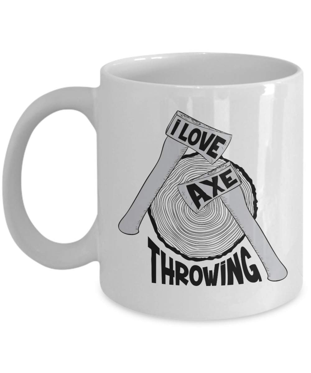 I Love Axe Throwing With Axes & Wood Target Board Coffee & Tea Gift Mug
