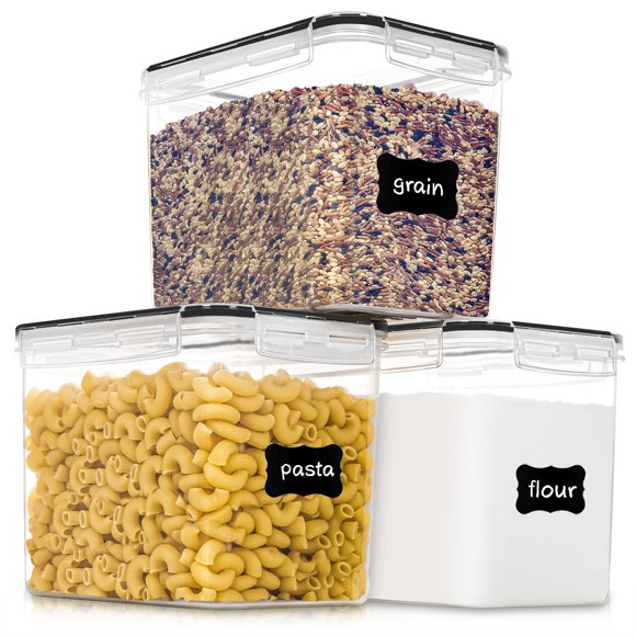 Contenedores de almacenamiento de alimentos PANTRYSTAR herméticos de 3,6 L (1217 ml), 3 piezas