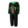 thumbnail image 3 of Elippeo Family Matching Christmas Pajamas, Baby Romper/Letter Green Elf Pattern Long Sleeve Tops and Plaid Pants Sleepwear Set, 3 of 10