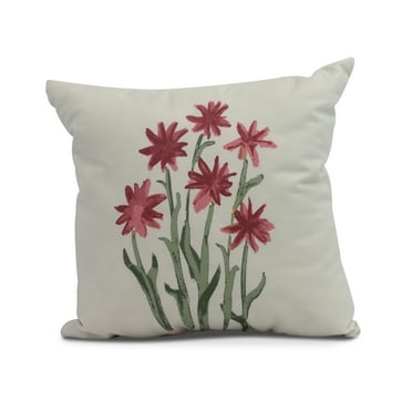 Simply Daisy, 18 x 18 inch,Daffodils Decorative Pillow,Rust