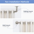 thumbnail image 5 of KoshiMe 1 Inch Nickel Wrap-Around Curtain Rod, 144"-168" Heavy Duty Industrial Curtain Rods for Windows, Mount Wall or Ceiling,Easy Install, 5 of 7