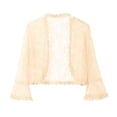 thumbnail image 6 of Women's Dress Lace Shoulder Yarn With Trumpet Sleeves Multicolor Everyday Cardigan, 6 of 6