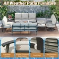 thumbnail image 5 of HOMREST 9 PCS Outdoor Patio Furniture Set with 2 Swivel Rocking Chairs and Metal Coffee Side Table, Patio Conversation Set with 2 Ottomans and 2 3-Seat Sofas, Loveseat for Big Garden, Deck, Poolside, 5 of 8