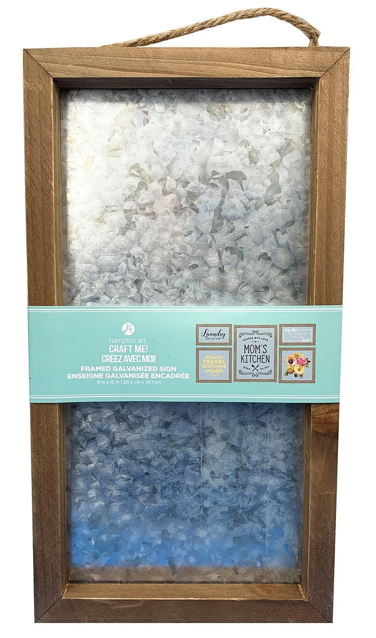 Hampton Art Rustique Encadré Planche Galvanisé 8x15