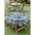 thumbnail image 4 of Outdoor Tablecloth with Umbrella Hole for Patio/Picnic/Party/Camping, Navy Blue Starfish Waterproof Table Cloth Round Cover Washable, Coastal Ocean Summer Sea Nautical (Dia 54"), 4 of 8