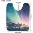 thumbnail image 3 of Dreamtimes Green and Purple Aurora High Absorbent U-Shaped Contour Toilet Rugs Machine Washable, 17.3"x13.4", 3 of 4