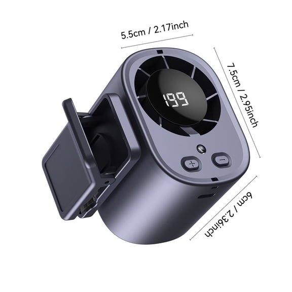 Car Clip-On Air Conditioner Fan with LED Digital Display, 3-Speed Adjustable Cooling Fan, Universal USB Powered Vehicle Fan for Auto Vent, Dashboard and Home Office Use